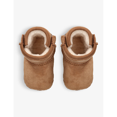 Ugg Girls Brown Kids I Baby Classic Logo-patch Suede And Shearling Crib Boots  6-12 Months | ModeSens