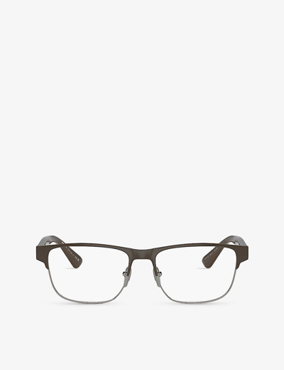 Shop Prada Womens  Pr 57zv Pillow-frame Acetate Optical Glasses In Brown