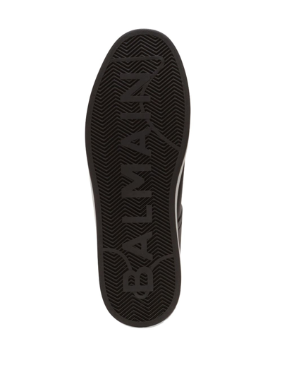 Shop Balmain B-court Leather Sneakers In Black