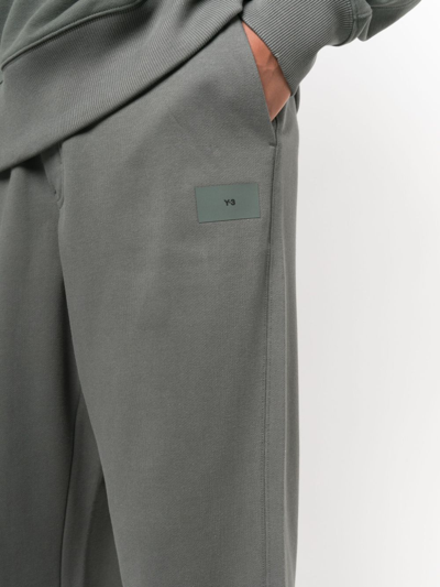Shop Y-3 Logo-patch Organic Cotton Track Pants In Green