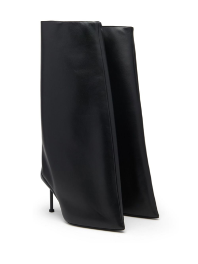 Shop Alexander Mcqueen Knee-length Leather Boots In Black
