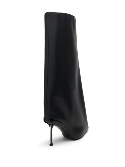 Shop Alexander Mcqueen Knee-length Leather Boots In Black