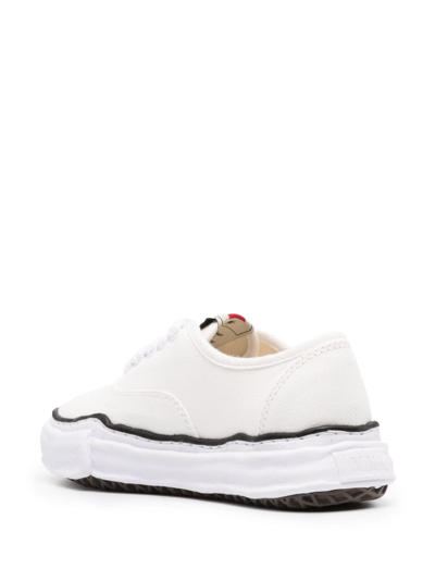 Shop Miharayasuhiro Baker Og Sole Canvas Sneakers In White