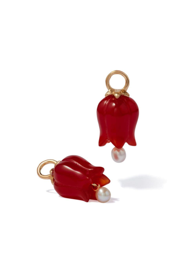 Shop Annoushka 18kt Yellow Gold Tulip Diamond And Agate Drop Earrings