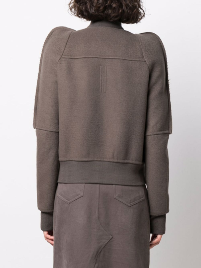 Rick Owens Bionic Puff-sleeve Bomber Jacket In Brown