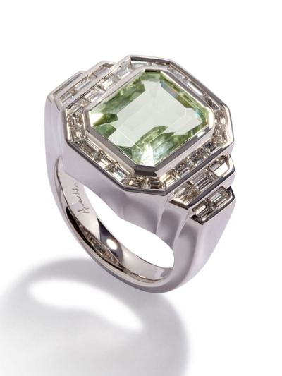 Shop Annoushka 18kt White Gold Deco Greta Amethyst And Diamond Ring In C032008