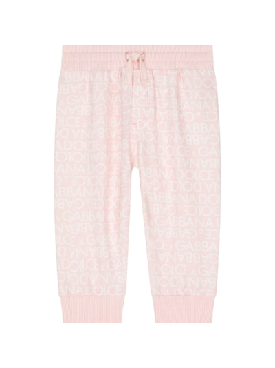 Dolce & Gabbana Logo-print Knitted Leggings In Pink