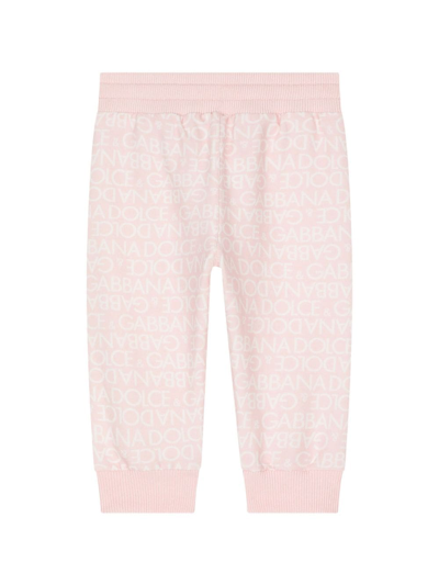 Dolce & Gabbana Logo-print Knitted Leggings In Pink