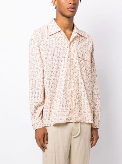 YMC YOU MUST CREATE WRAY PRINTED COTTON SHIRT 