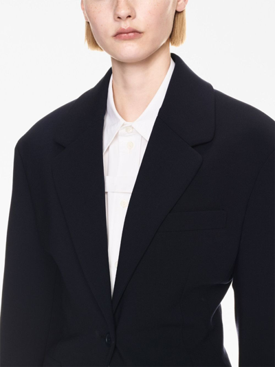 Off-white Single-breasted Structured Blazer In Blue