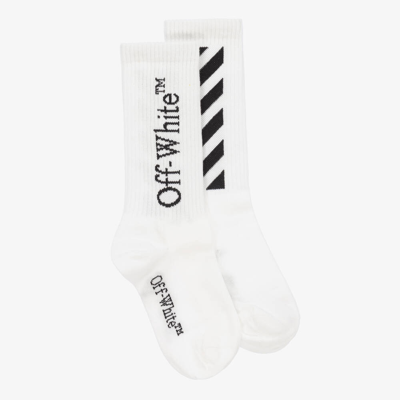 Shop Off-white Boys White Cotton Arrow Socks