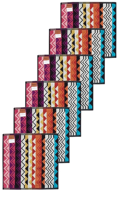 Shop Missoni Giacomo Face Towel 6 Piece Set In Fuchsia