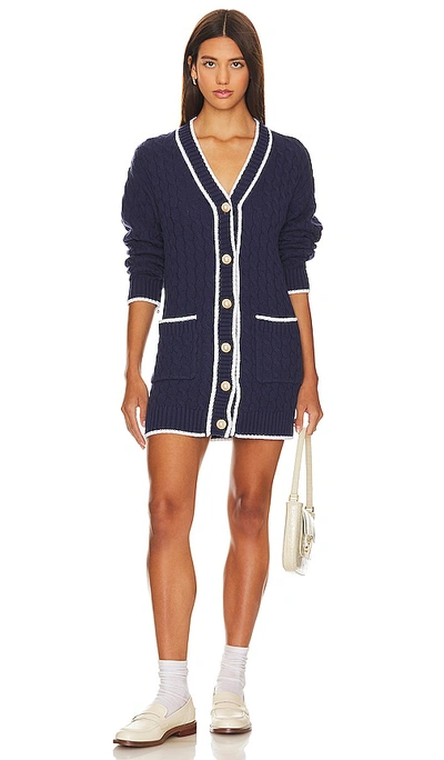 Shop Lovers & Friends Julienne Cable Knit Dress In Navy & Ivory