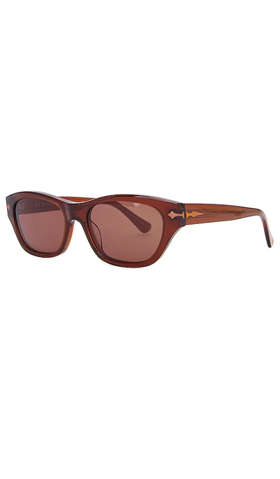 Shop Epokhe Frequency Sunglasses In Maple Polished & Brown