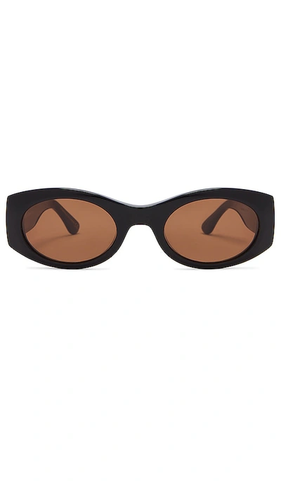 Shop Epokhe Suede Sunglasses In Black Polished & Bronze Amber