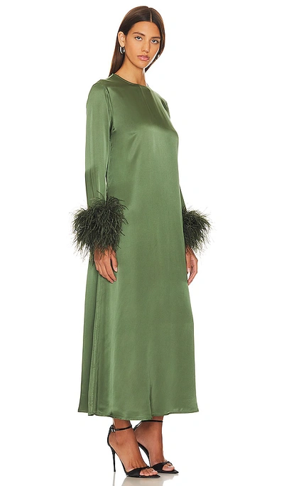Shop Sleeper Suzi Maxi Dress With Detachable Feather In Green