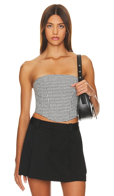 Shop Majorelle Nadjha Bustier Top In Black & White