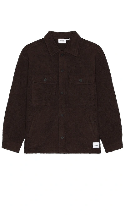 Shop Obey Thompson Shirt Jacket In Java Brown