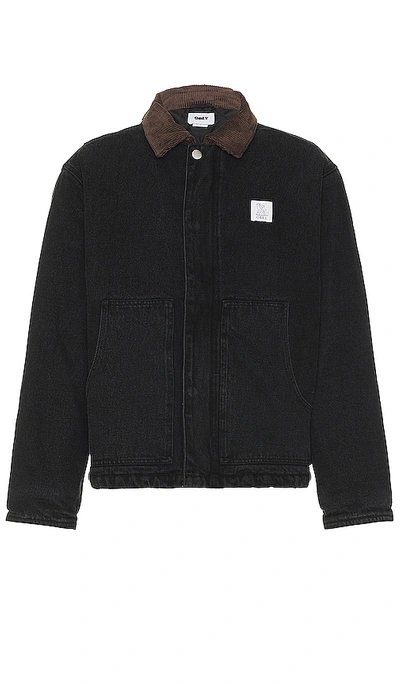 Shop Obey Work Around Jacket In Faded Black