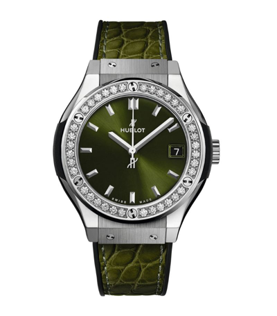 Shop Hublot Titanium And Diamond Classic Fusion Watch 33mm In Black