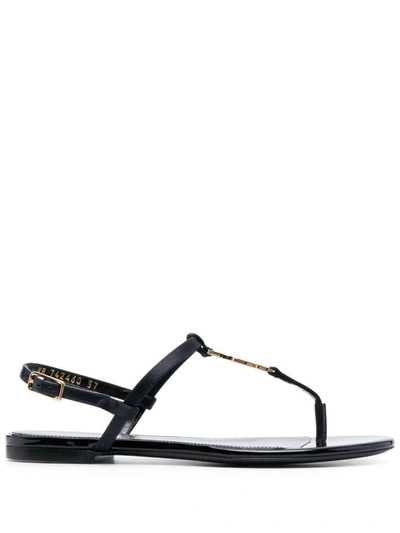 Saint Laurent Cassandra Open-toe Sandals In Black