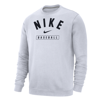Shop Nike Men's Baseball Crew-neck Sweatshirt In White