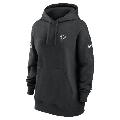 Shop Nike Women's Sideline Club (nfl Atlanta Falcons) Pullover Hoodie In Black