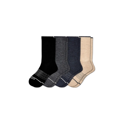 Shop Bombas Merino Wool Blend Calf Sock 4-pack In Neutral Mix
