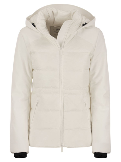 Shop Woolrich Zip Up Hooded Jacket In White