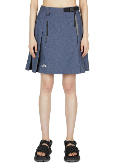 Shop The North Face Pleated Mini Skirt In Blue
