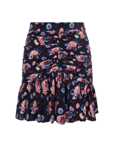 Shop Paco Rabanne Floral Printed Ruffled Mini Skirt In Multi