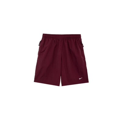 Shop Nike Solo Swoosh Logo Embroidered Shorts In Red