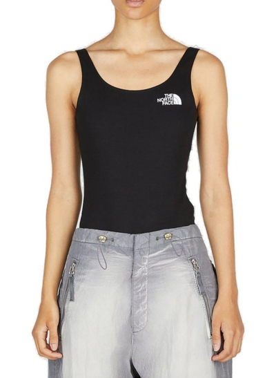 Shop The North Face Logo Embroidered Jersey Bodysuit In Black