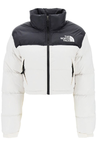 Shop The North Face Nuptse Cropped Jacket In White