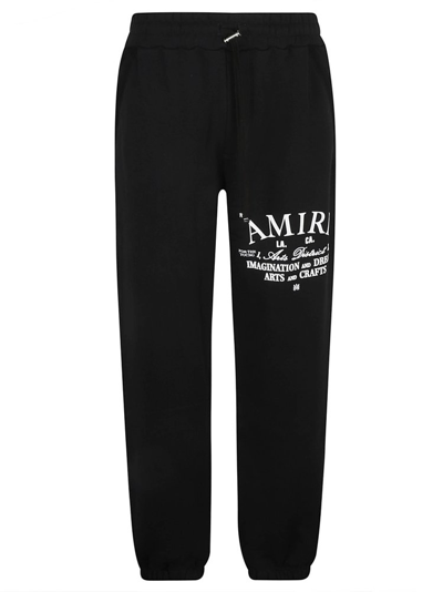 Shop Amiri Logo Printed Drawstring Track Pants In Black