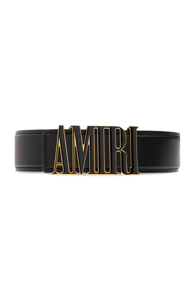 Shop Amiri Logo Plaque Buckle Belt In Black