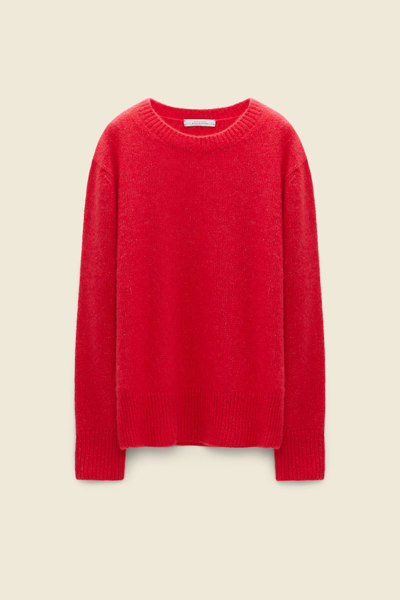 Shop Dorothee Schumacher Soft Cashmere Silk Sweater In Red
