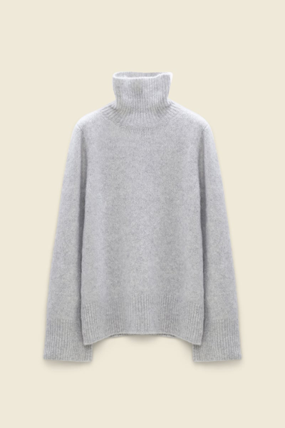 Shop Dorothee Schumacher Soft Cashmere Silk Sweater In Grey