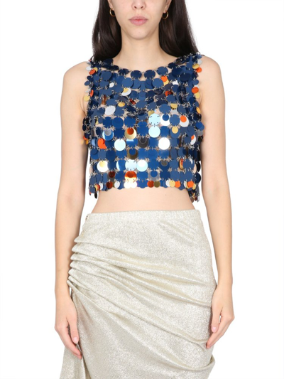 Shop Rabanne Paco  Chainmail Effect Tank Top In Multi