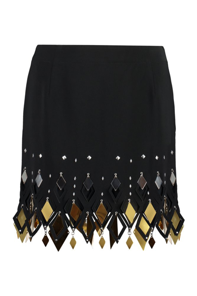 Shop Paco Rabanne Embellished Mini Skirt In Black