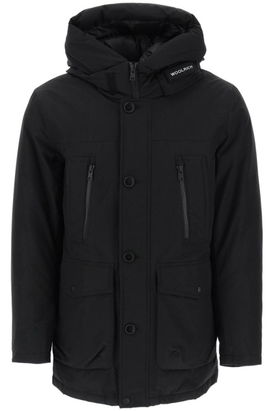 Shop Woolrich Hooded Padded Coat In Black