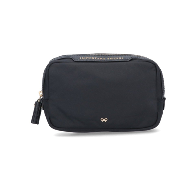 Anya Hindmarch Important Things Nylon Pouch In Marine Blue | ModeSens