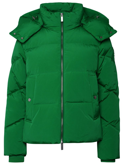 Shop Woolrich Hooded Down Coat In Green