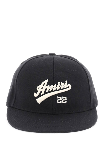 Shop Amiri Logo Embroidered Baseball Cap In Black