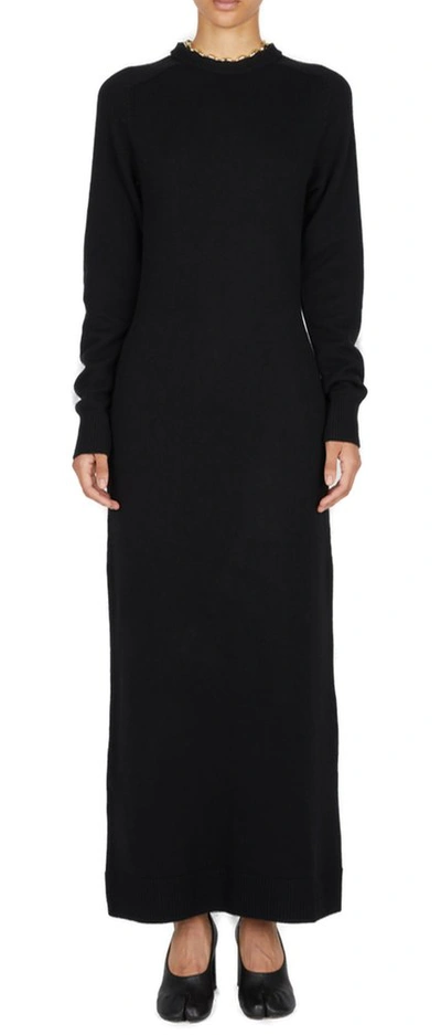 Shop Rabanne Paco  Long Sleeved Knitted Dress In Black