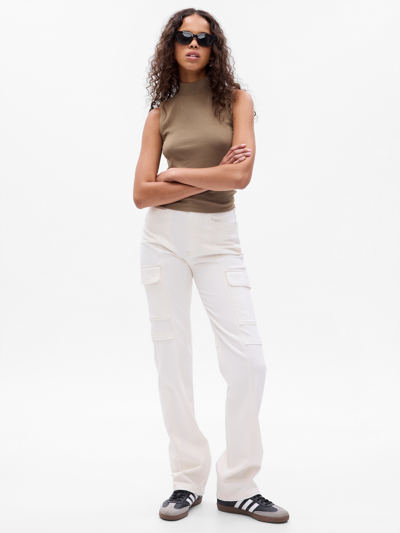Shop Gap Mid Rise '90s Loose Cargo Jeans In Off White