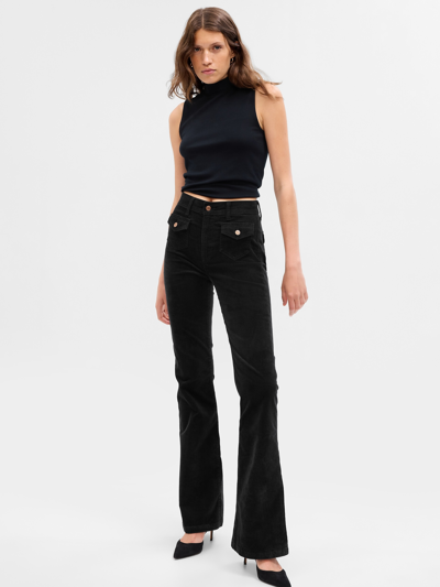 Shop Gap High Rise Corduroy '70s Flare Pants In Black
