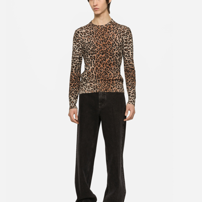 Dolce & Gabbana Leopard-print Wool Jumper In Animal Print