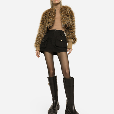 Shop Dolce & Gabbana Short Faux Fur Jacket In Multicolor