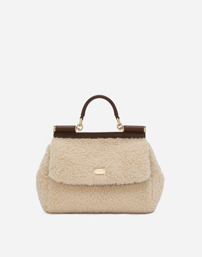Shop Dolce & Gabbana Large Sicily Handbag In Brown
